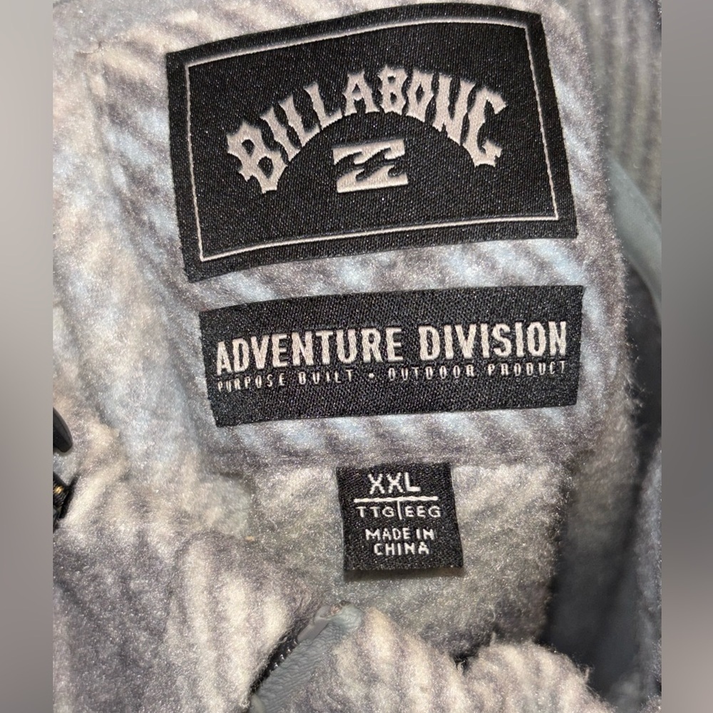 Billabong Men's Gray and Cream Zip Up Pullover/Fleece - Picture 4 of 5